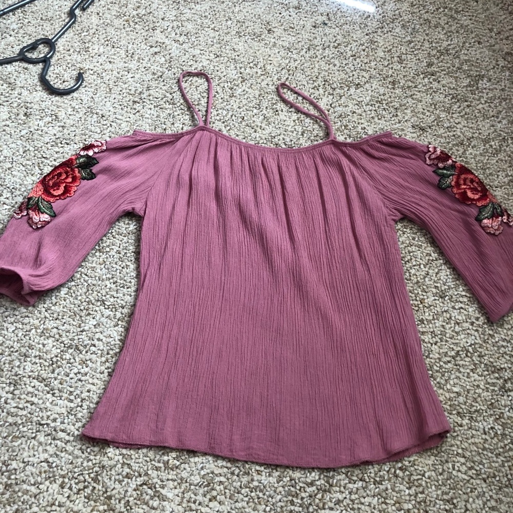 Pink off shoulder top